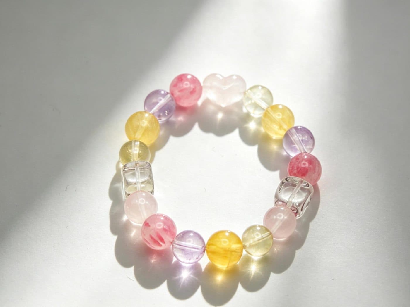 12 mm Natural Rose Quartz Citrine Amethyst Fluorite Sugilite Crystal Stretch Bracelet | Handmade