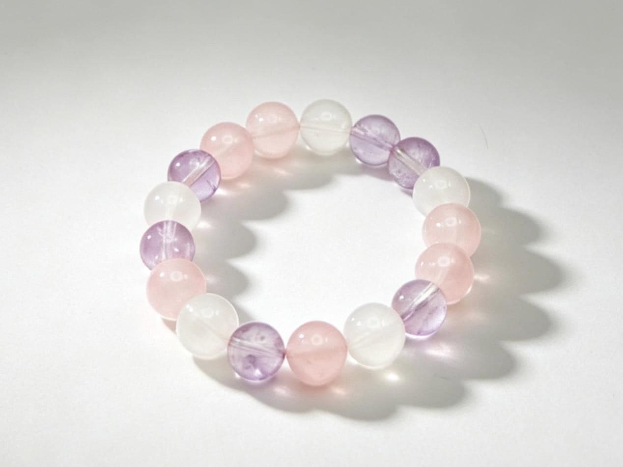 Bolivian Amethyst Rose Quartz Milky Quartz Bracelet | Heart Chakra Love Crystal Gift Women
