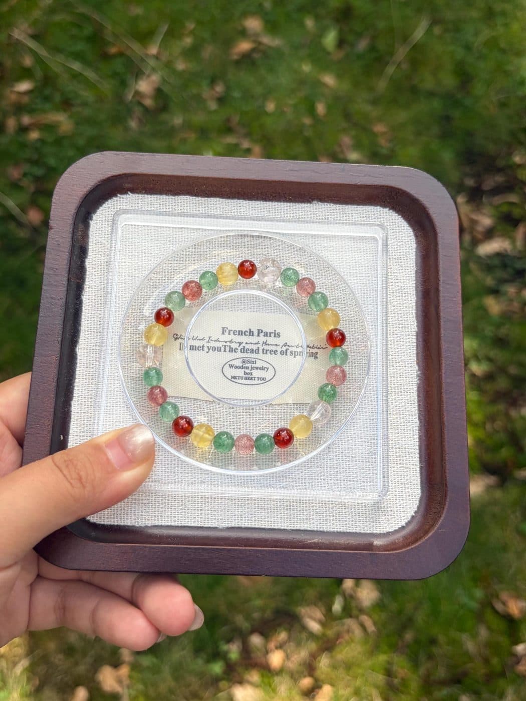 Christmas Limited Edition Crystal Bracelet - Green Strawberry Quartz & Garnet