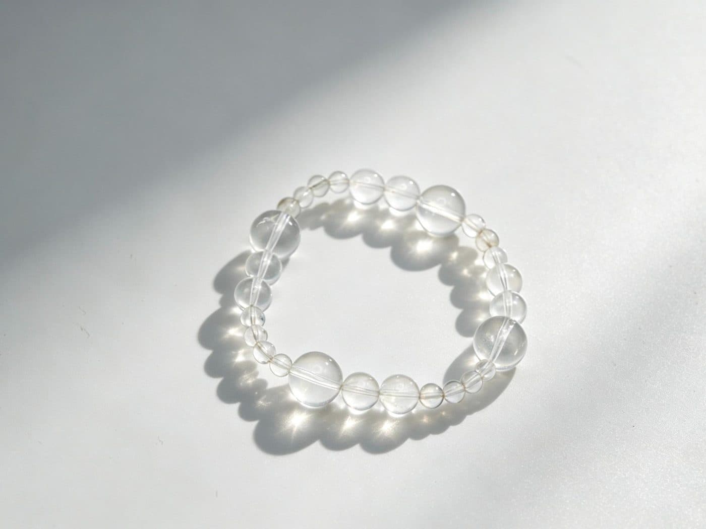 Clear Crystal Bracelet | 12mm 8mm 6mm Mixed Size Beads