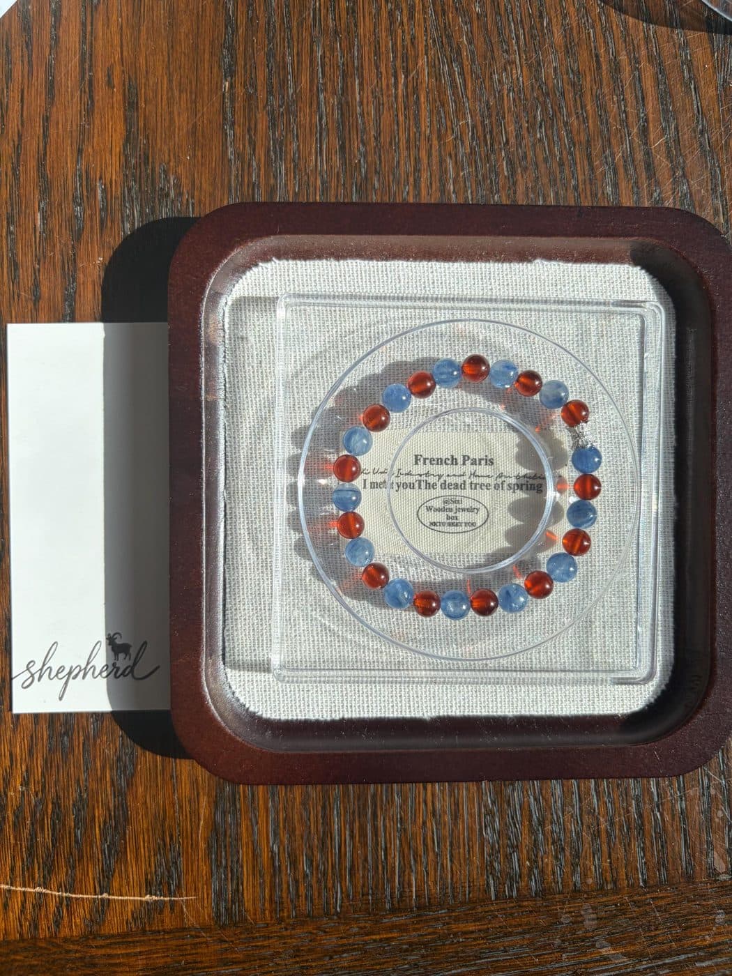 Garnet and Blue Kyanite Beaded Bracelet - Natural Gemstone Crystal Healing Jewelry