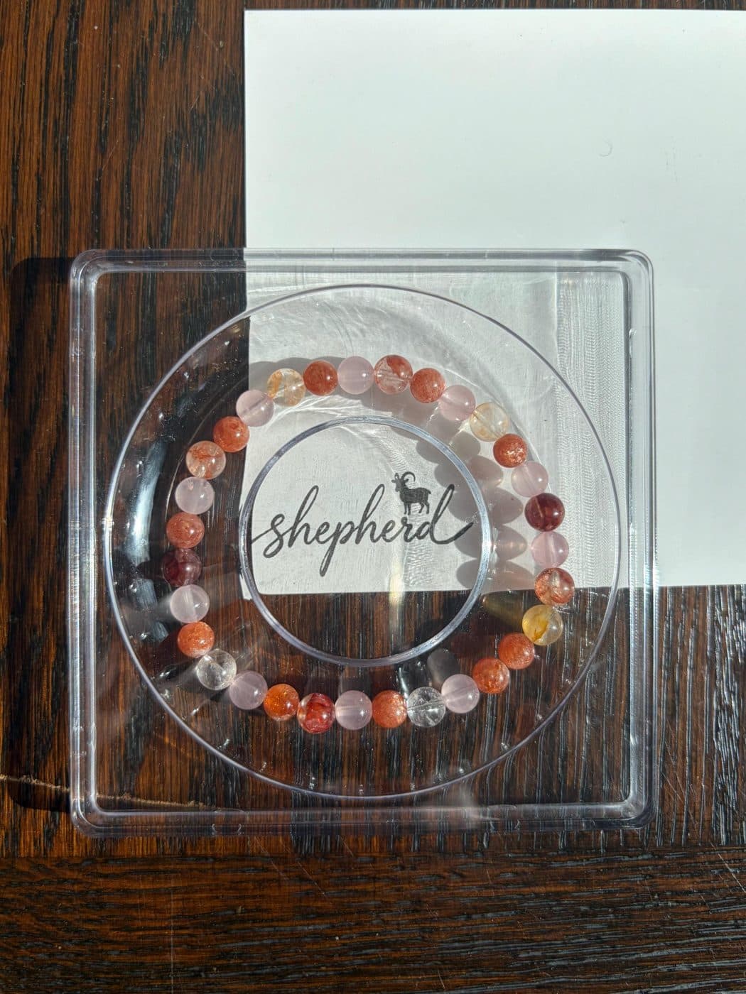 Koi Jasper & Rose Quartz Bracelet - Handcrafted Natural Crystal Beaded Jewelry