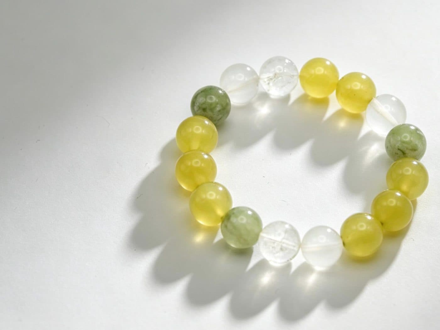 Milky Quartz White Agate Serpentine Jade Bracelet | Green Chalcedony Nature Calm Gift Her